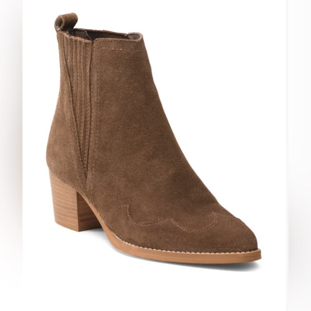 HOBB’S Women’s Suede Booties‎ Ankle Boots Made in Italy 39 Size 8 US Brown